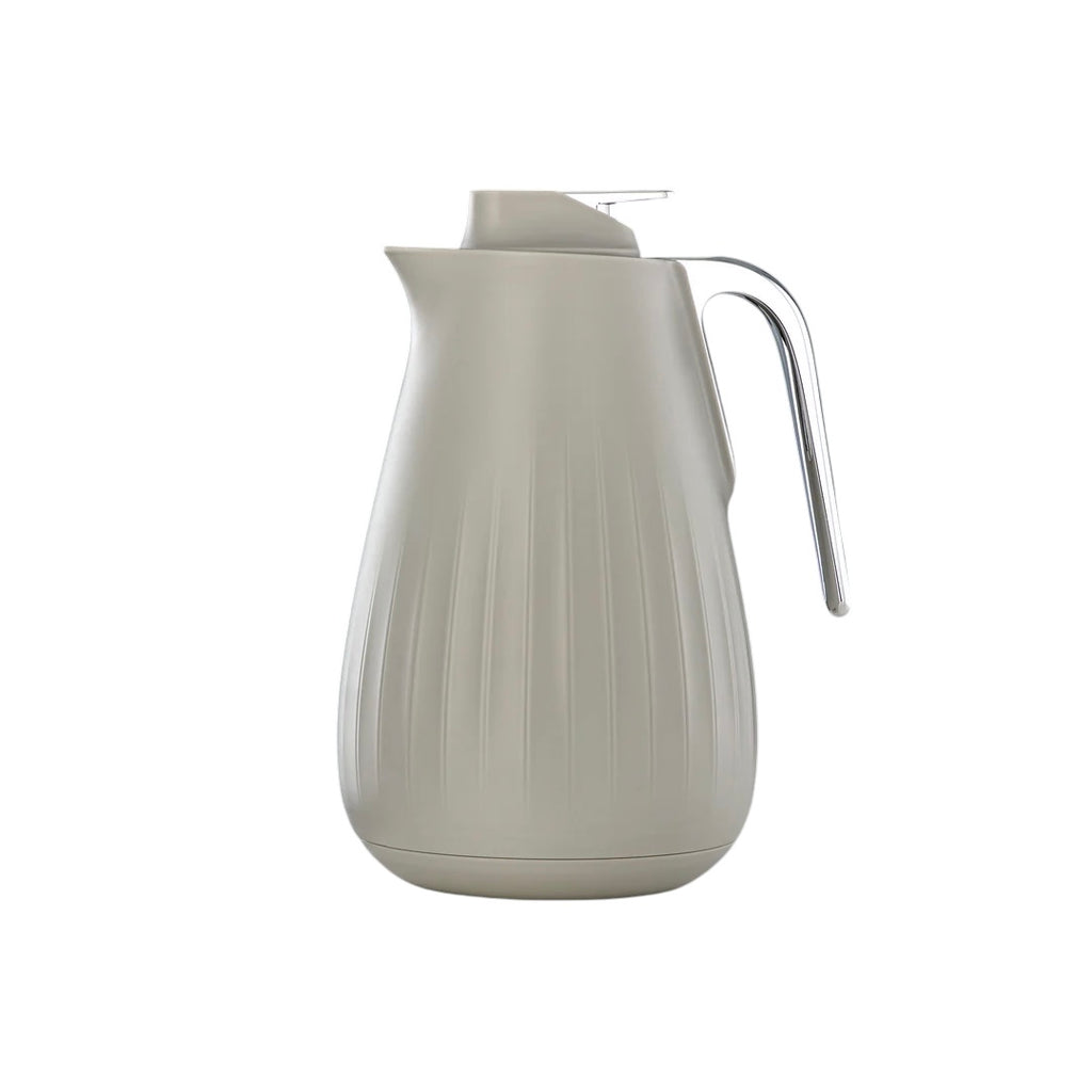 قارورة مفرغة من الهواء من ذا جريس، سعة 1 لتر، بلاستيك وزجاج، رمادي وفضي