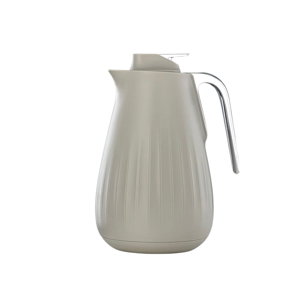 قارورة مفرغة من الهواء من ذا جريس، سعة 1 لتر، بلاستيك وزجاج، رمادي وفضي