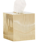 علبة مناديل ميتاليكو المربعة باللون الذهبي