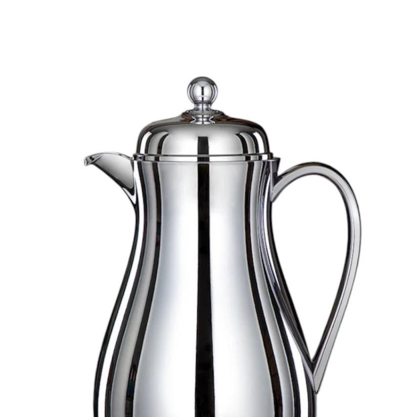 قارورة فراغ المرآة، 1.4 لتر، مصنوعة من الفولاذ المقاوم للصدأ والزجاج، لون فضي