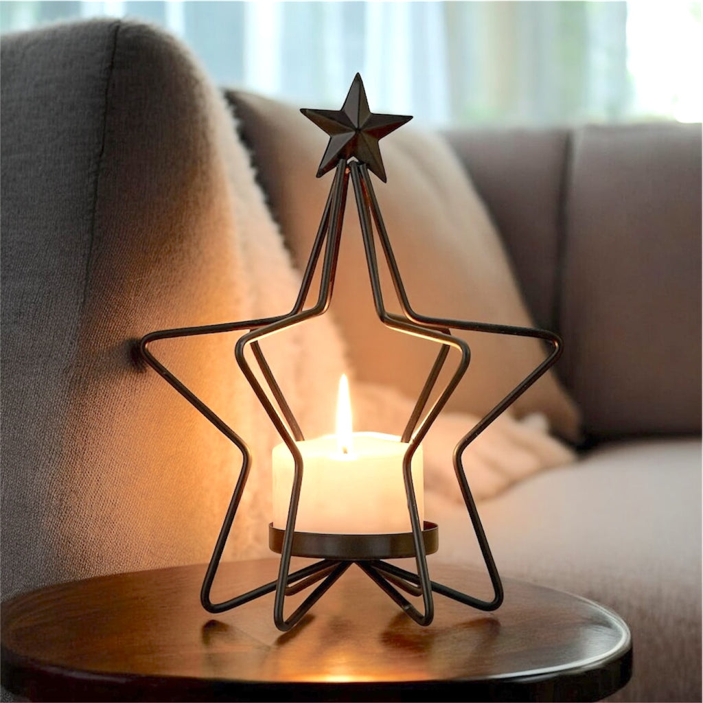 حامل شموع معدني من ذا ستار، مقاس 24 سم