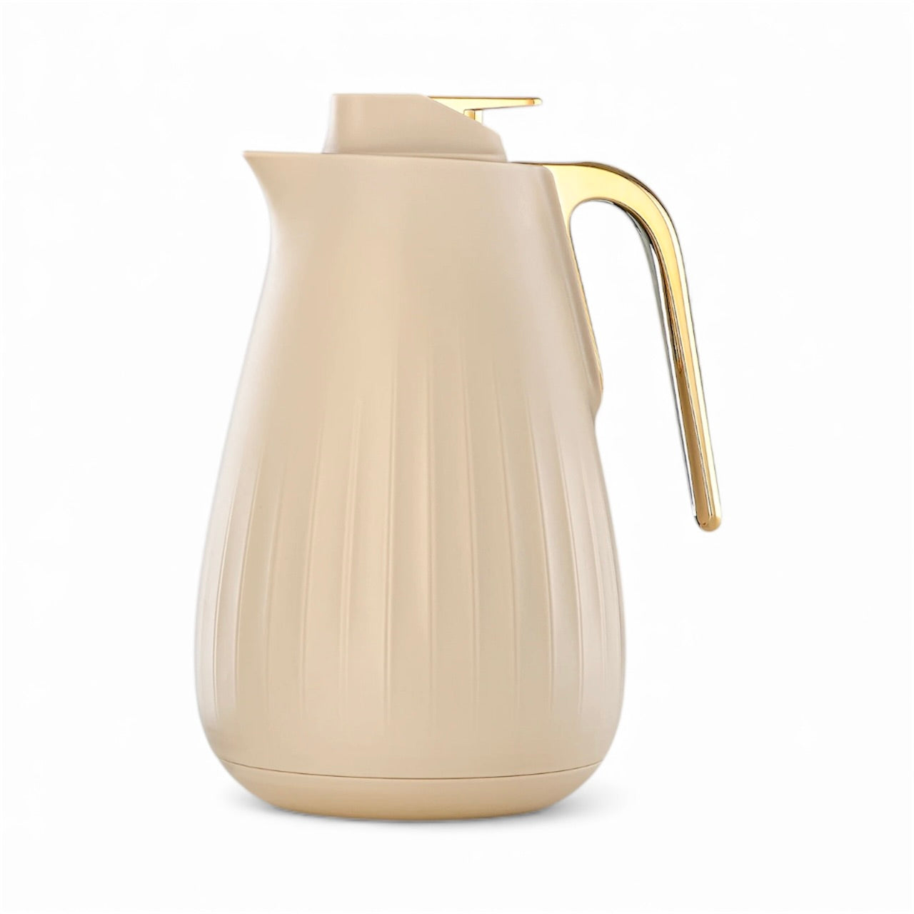 قارورة تفريغ الهواء من ذا جريس، سعة 1 لتر، بلاستيك وزجاج، لون موكا وذهبي