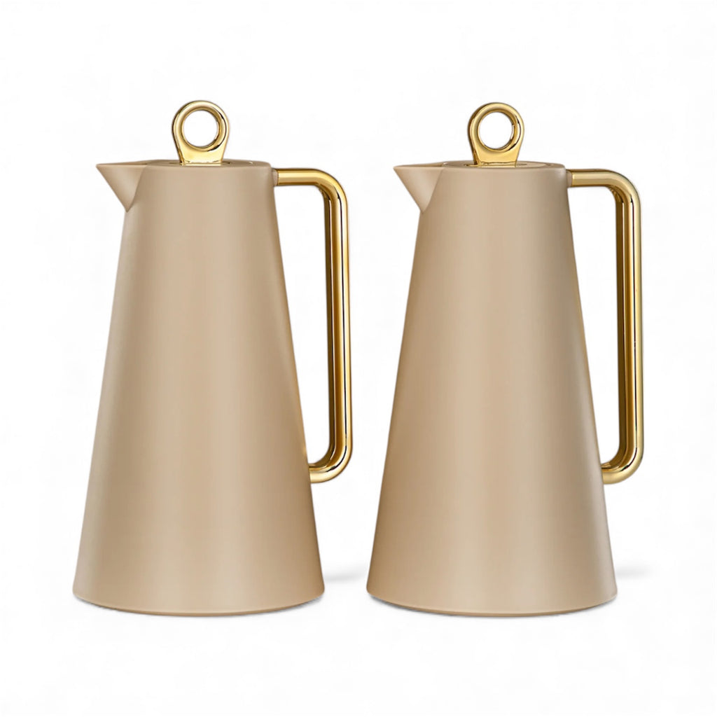 مجموعة قوارير مفرغة من ذا لاينز، 0.7 لتر + 1 لتر، بلاستيك وزجاج، أبيض وفضي