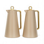 مجموعة قوارير مفرغة من ذا لاينز، 0.7 لتر + 1 لتر، بلاستيك وزجاج، أبيض وفضي