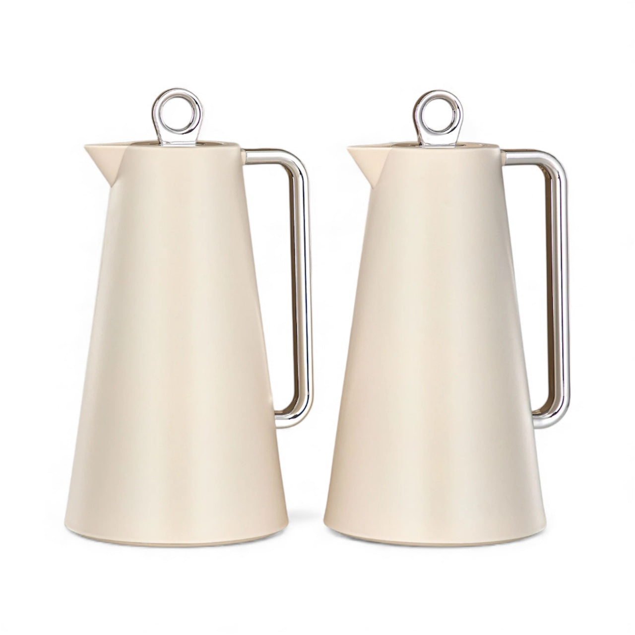 The Chic Vacuum Flask Set, 1L, Ivory & Silver