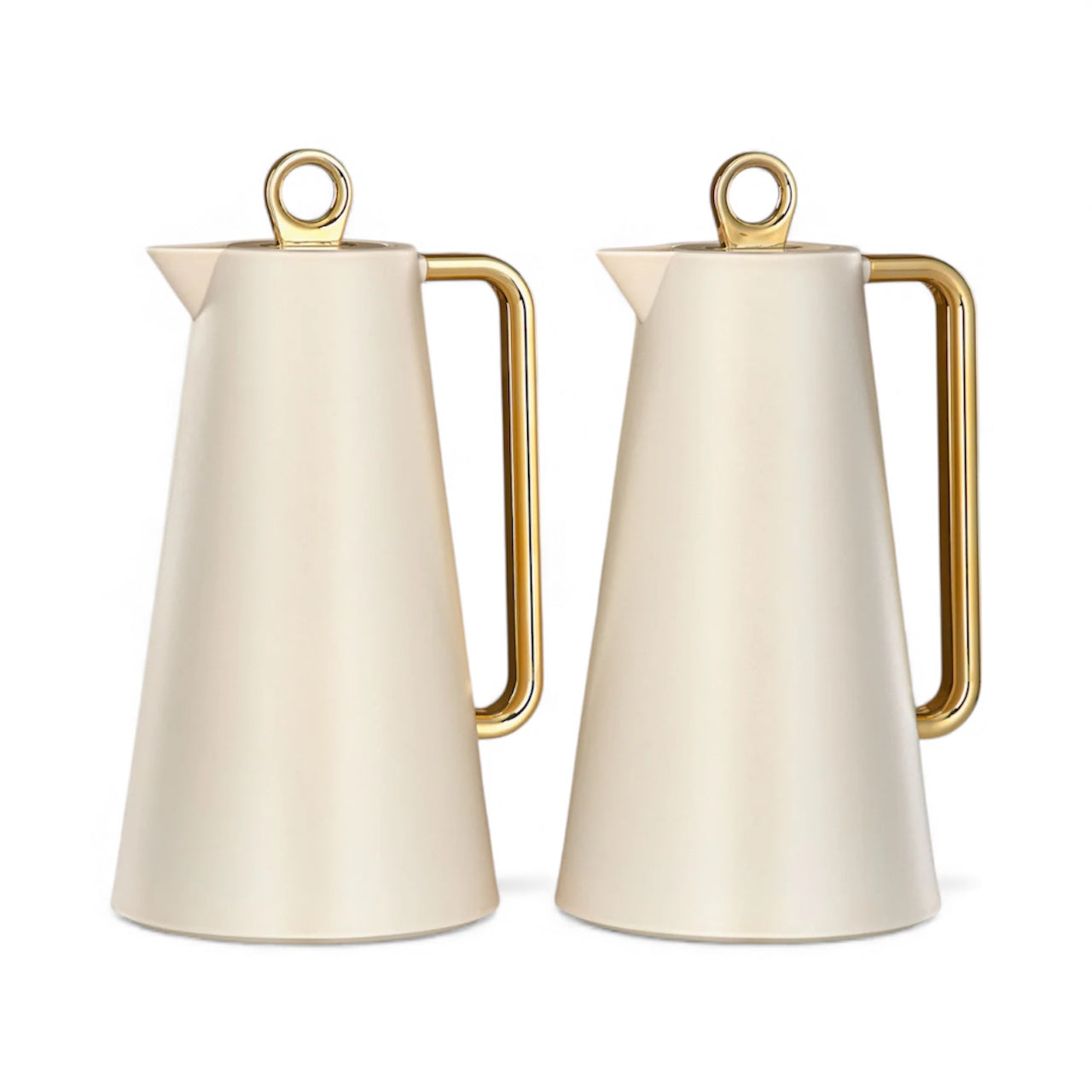 مجموعة قوارير مفرغة من ذا لاينز، 0.7 لتر + 1 لتر، بلاستيك وزجاج، أبيض وفضي