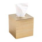 The Glam Square Tissue Box Cover In Gold