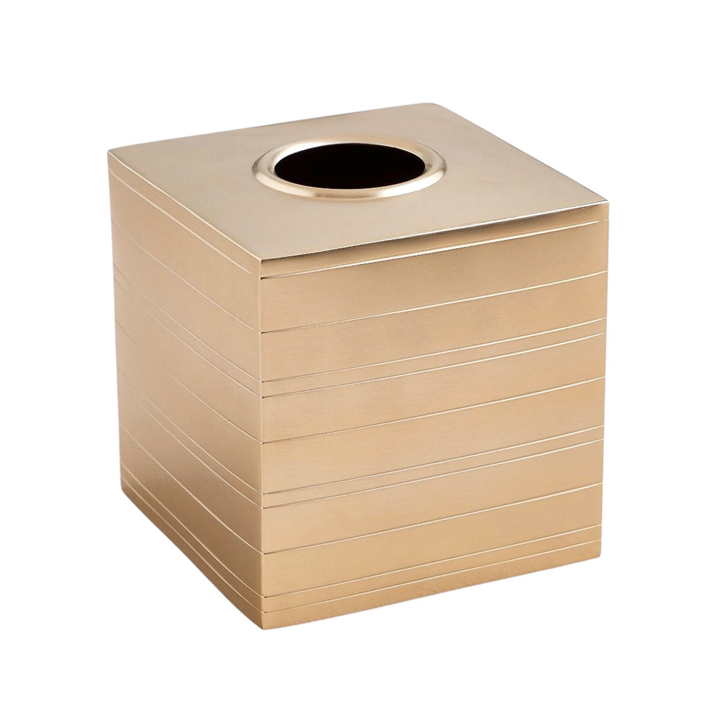 The Glam Square Tissue Box Cover In Gold