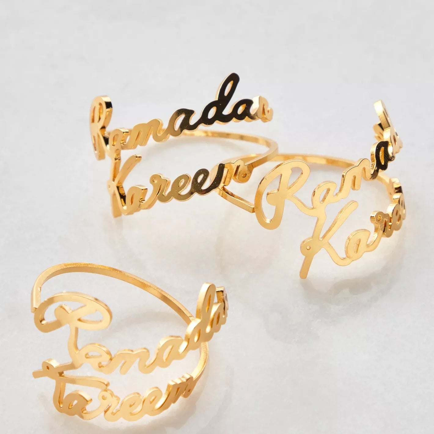 The Ramadan Kareem Gold Napkin Rings Set of 4