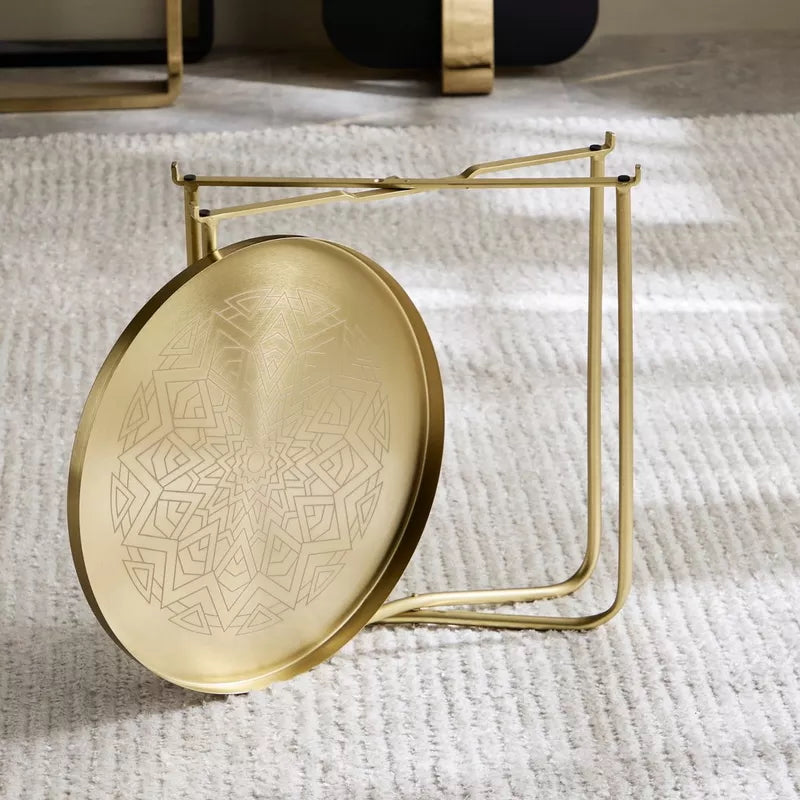 The Mandala Table Tray in Gold