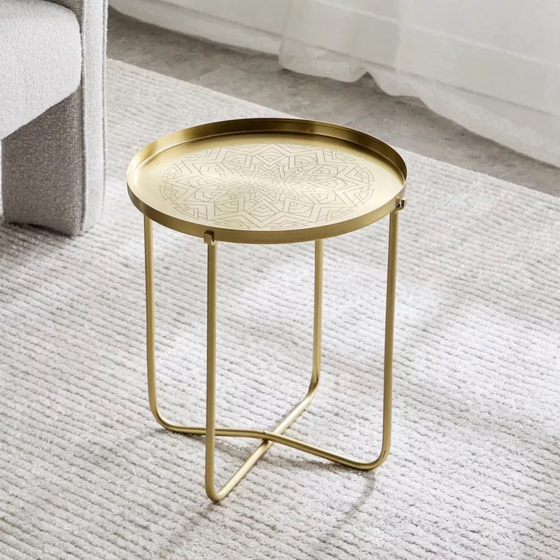 The Mandala Table Tray in Gold