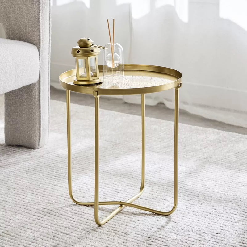 The Mandala Table Tray in Gold