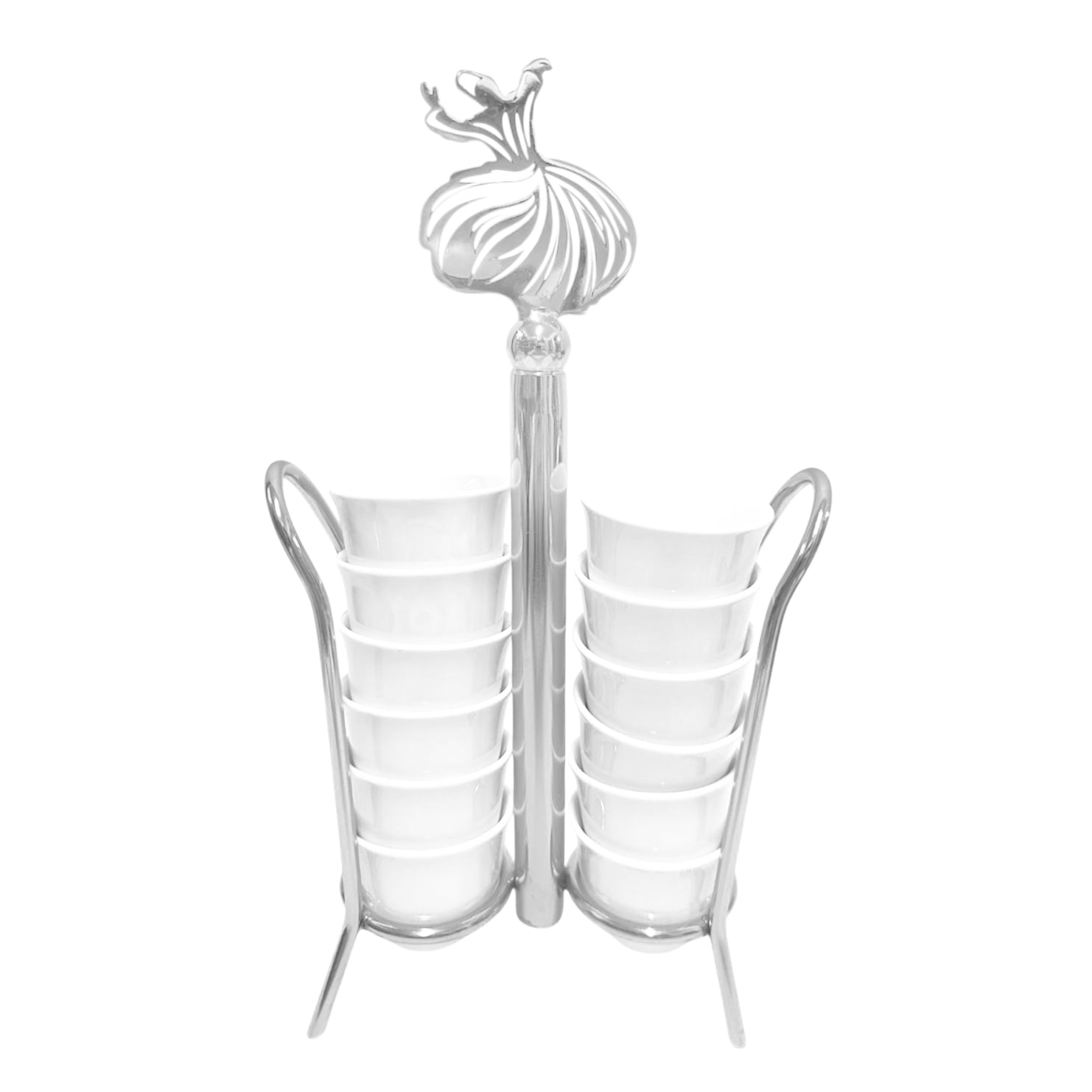 The Tanoura Cup Holder in Silver (Cups Sold Separately)