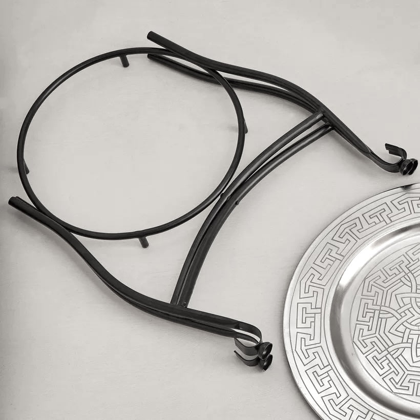 The Mandala Table Tray in Silver & Black