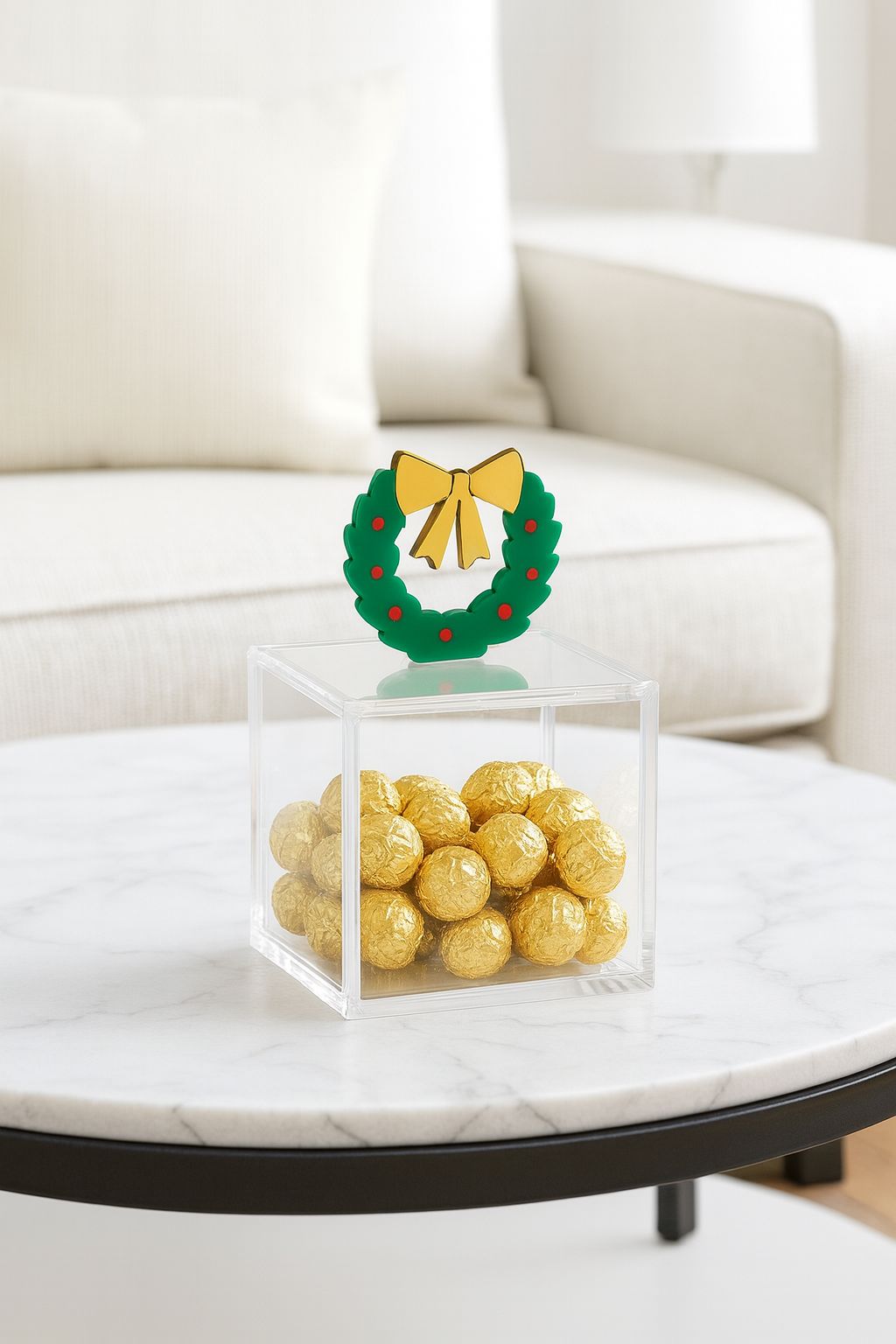 صندوق إكليل عيد الميلاد المصنوع من الأكريليك