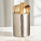 حامل أدوات المائدة الذهبي المطروق (يباع بدون أدوات المائدة)