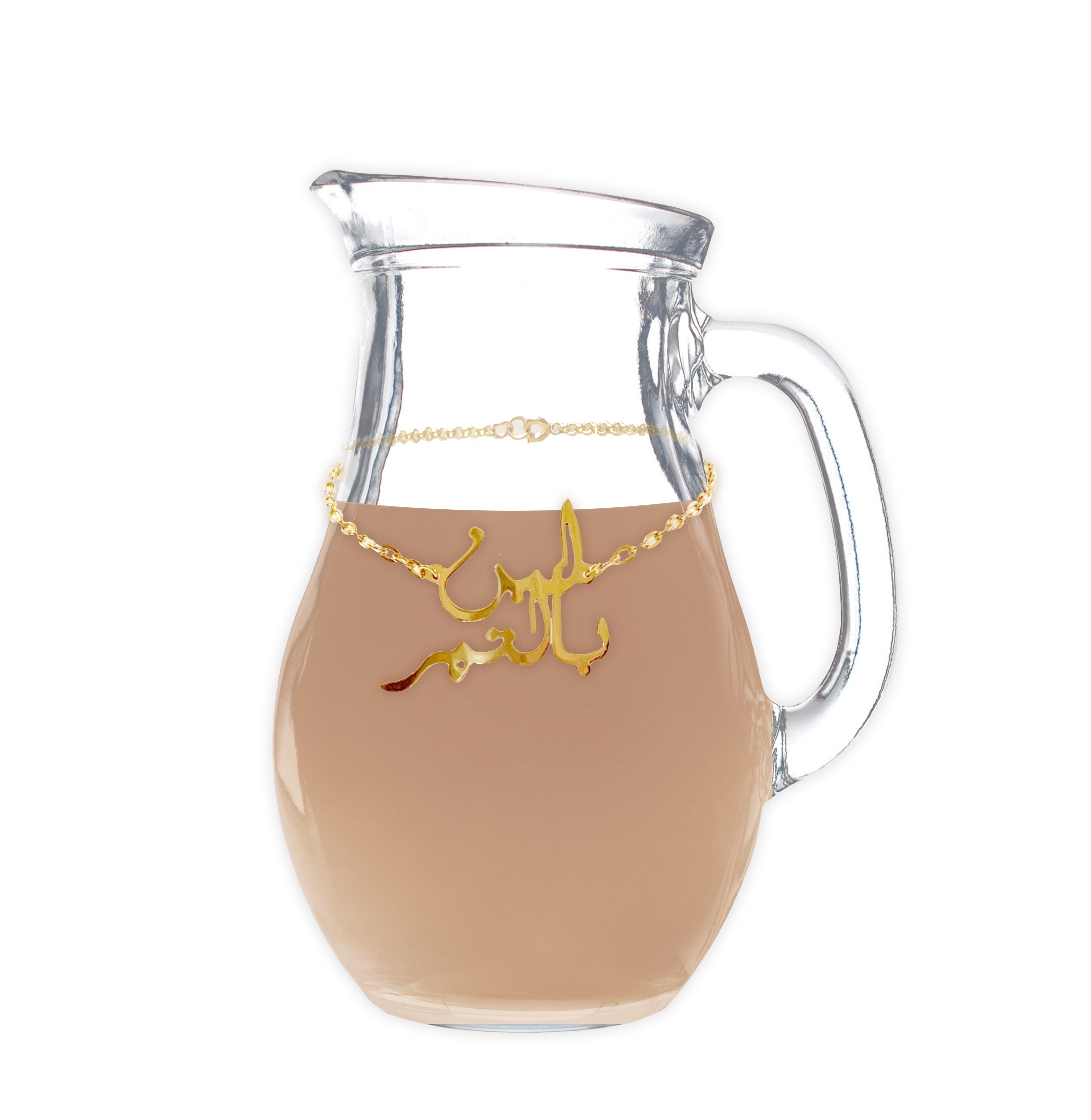 سلسلة لبن تمر لبن بالتمر من النحاس المطلي بالذهب