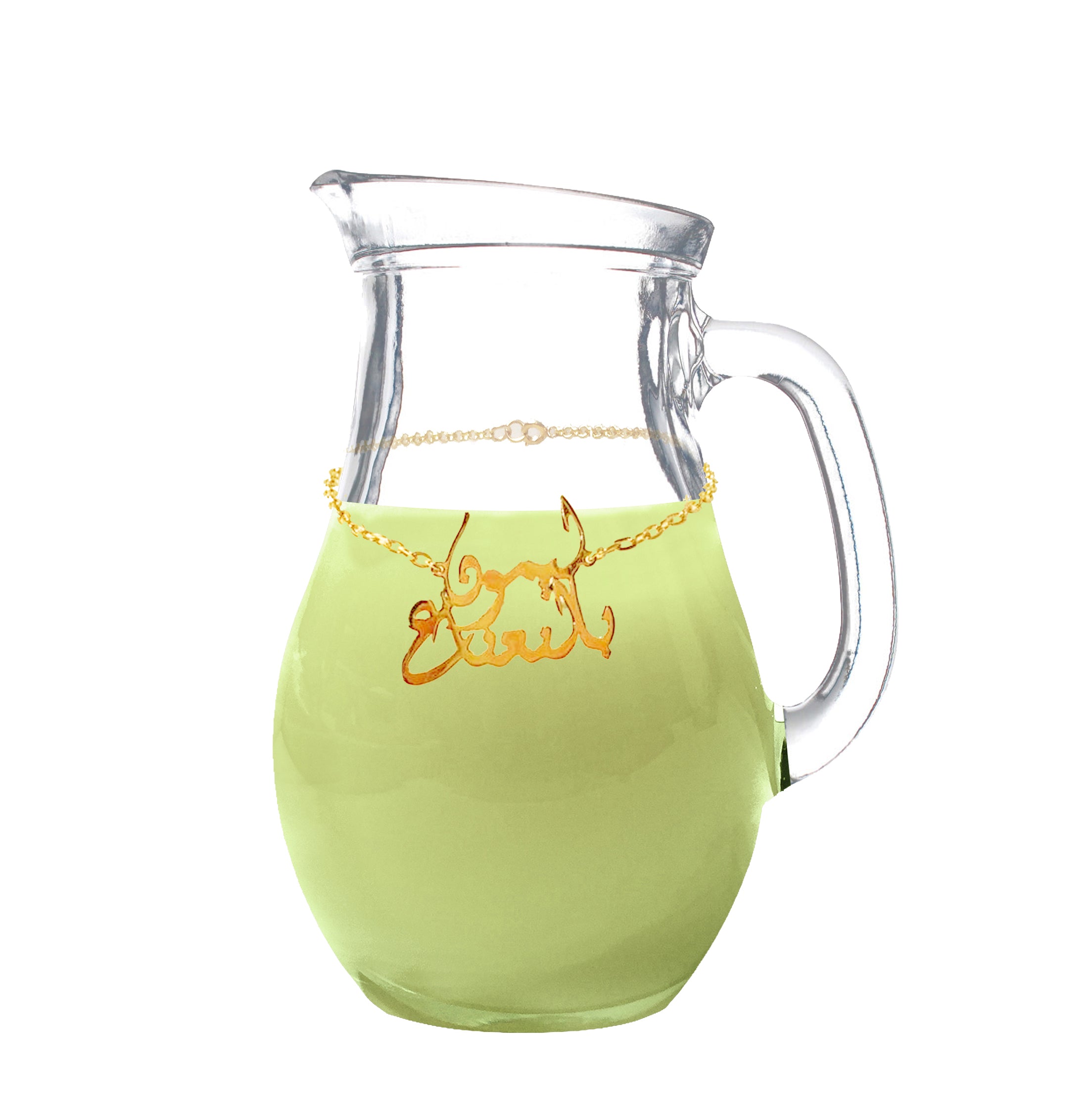 سلسلة الليمون والنعناع والليمون بالنعناع من النحاس المطلي بالذهب