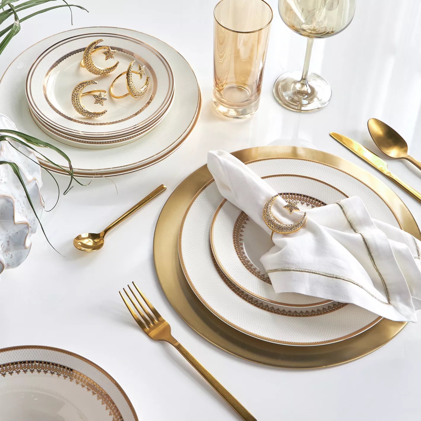 The Moon & Star Gold Napkin Rings Set of 4