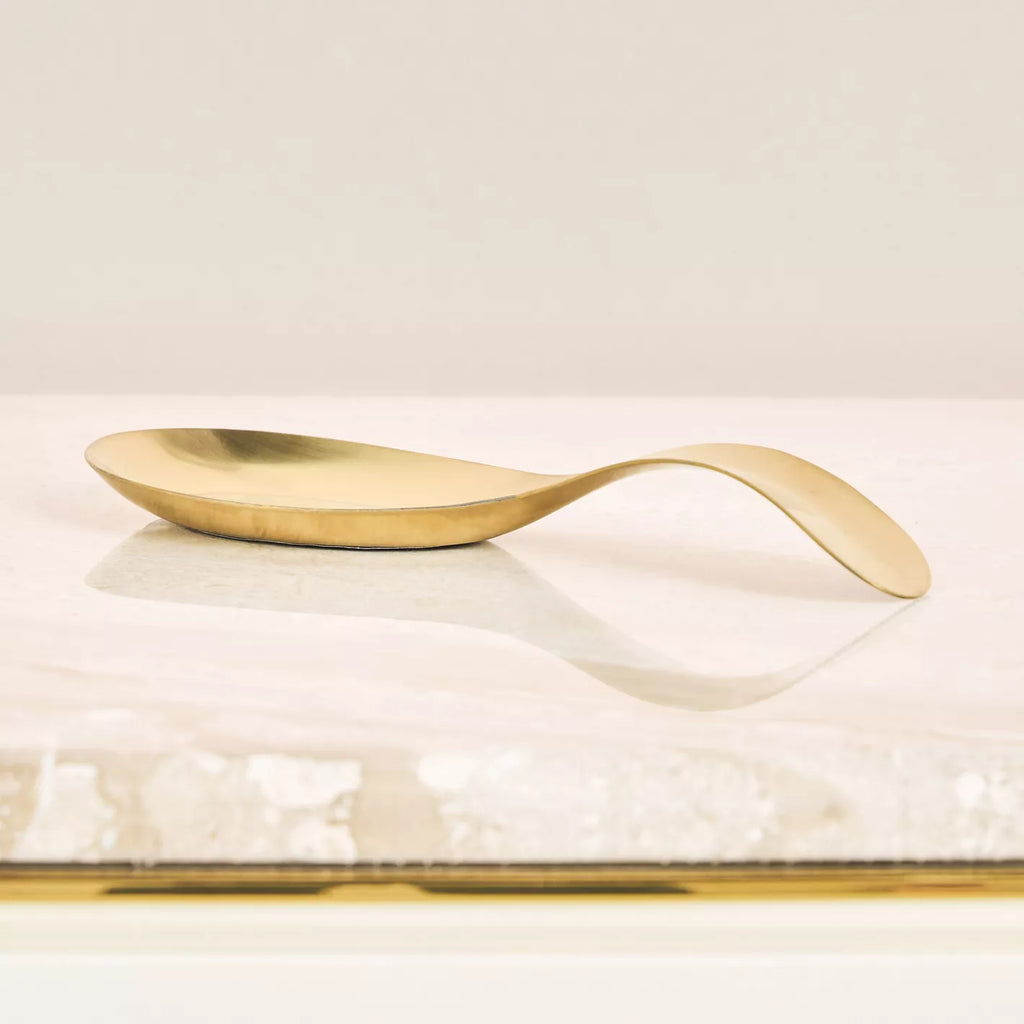 مسند الملعقة من الفولاذ المقاوم للصدأ باللون الذهبي