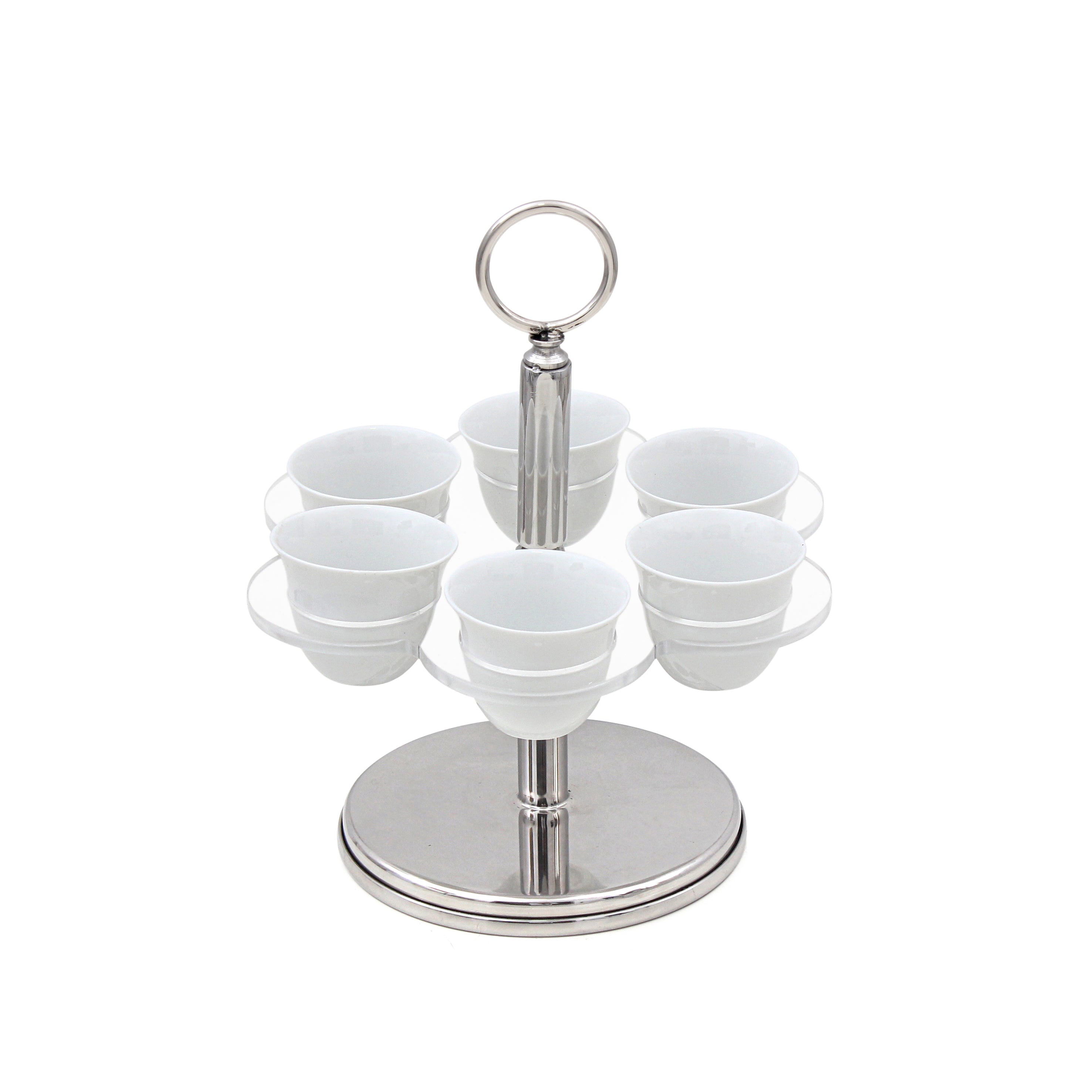 حامل أكواب سيركل 6 باللون الفضي