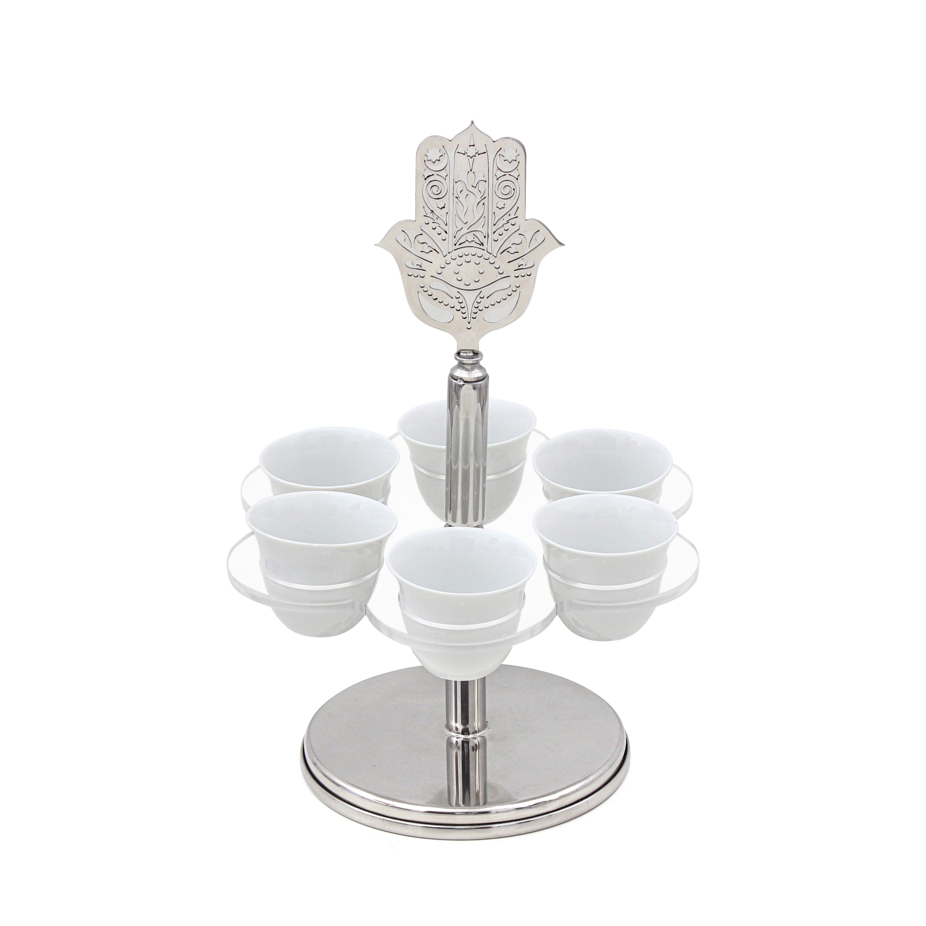 حامل أكواب كاف 6 باللون الفضي