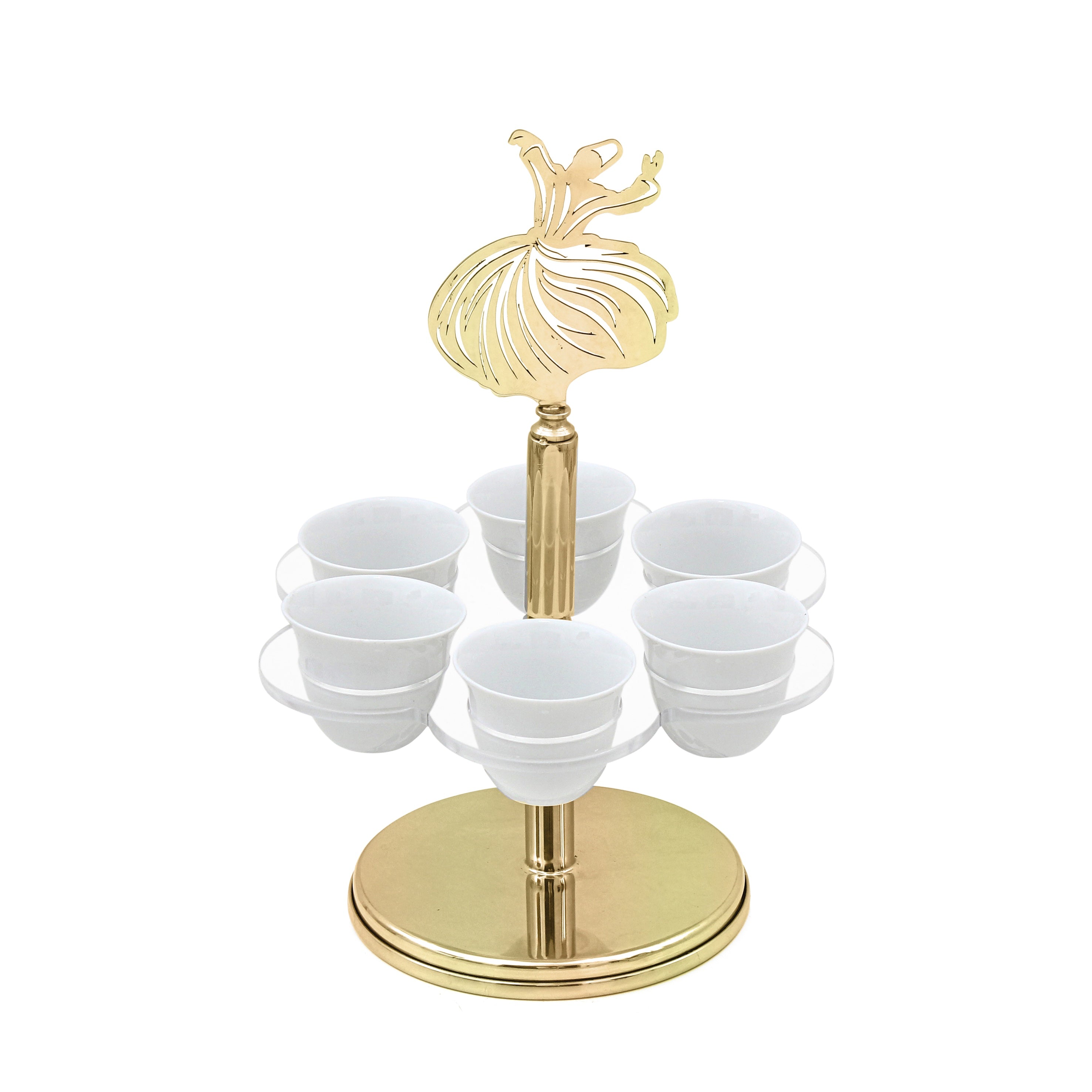 حامل أكواب التنورة 6 باللون الذهبي