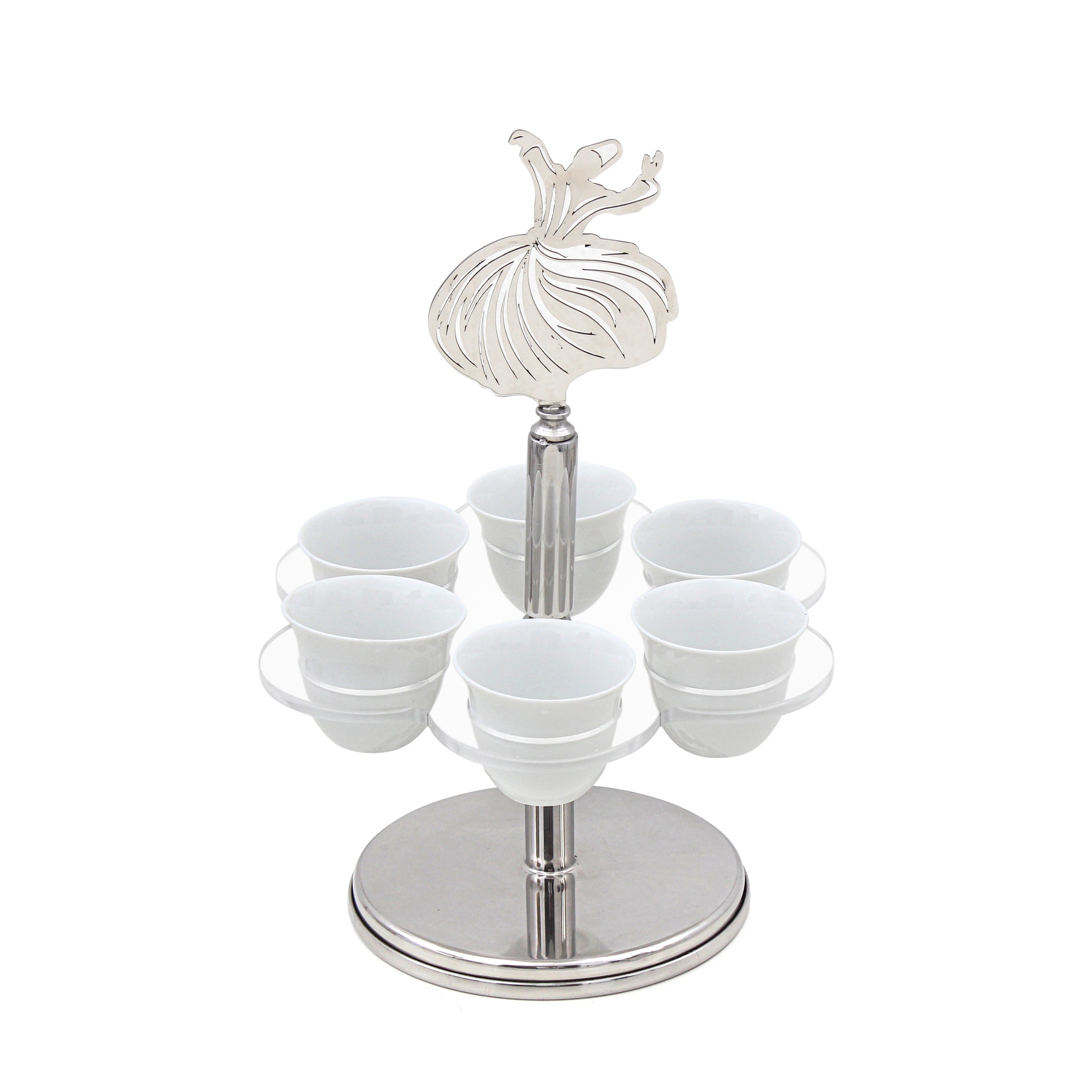 حامل أكواب التنورة 6 باللون الفضي