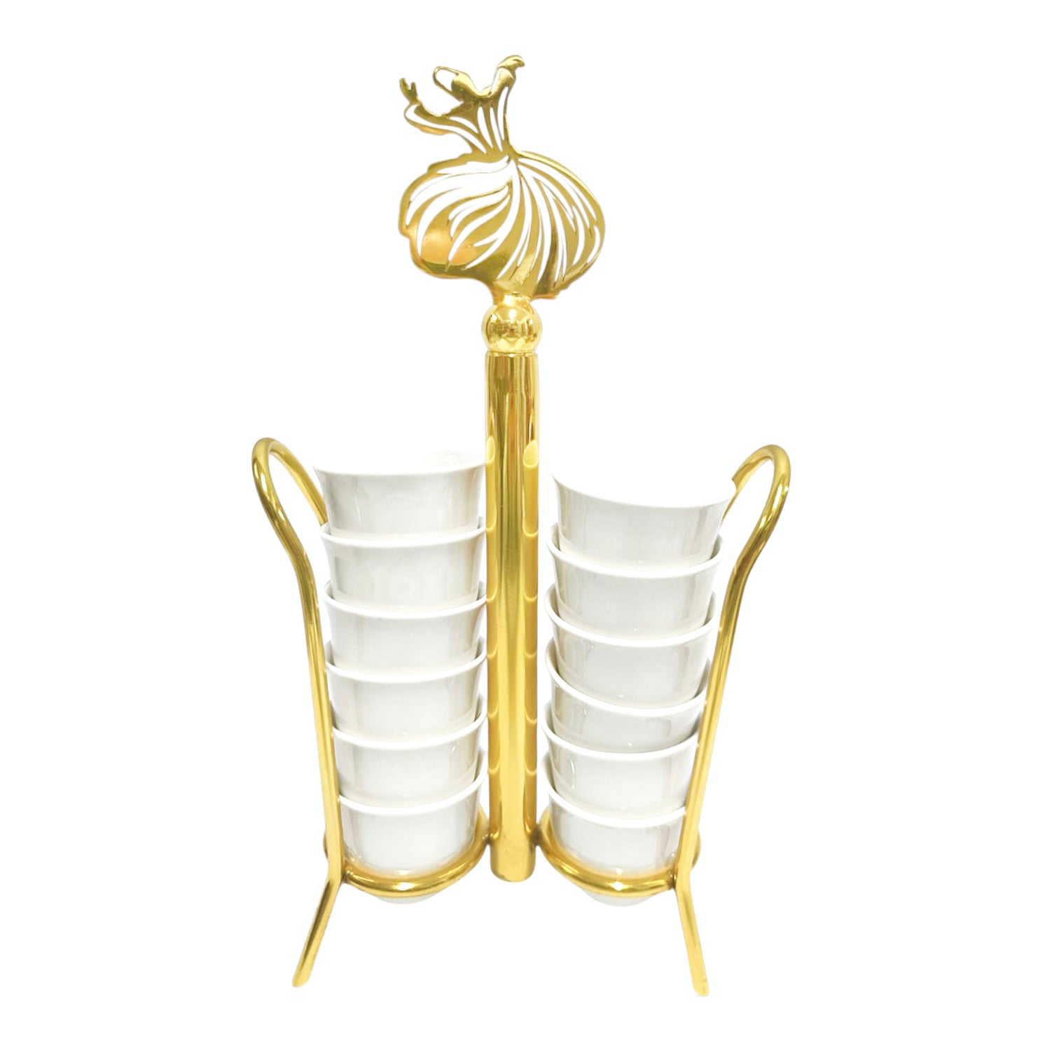 The Tanoura Cup Holder in Gold (Cups Sold Separately)