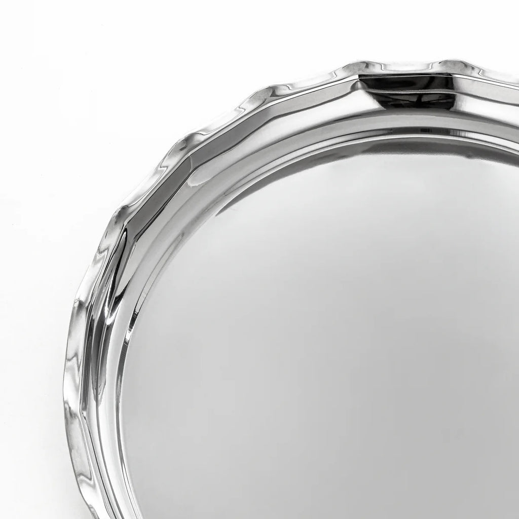 صينية الموجة باللون الفضي